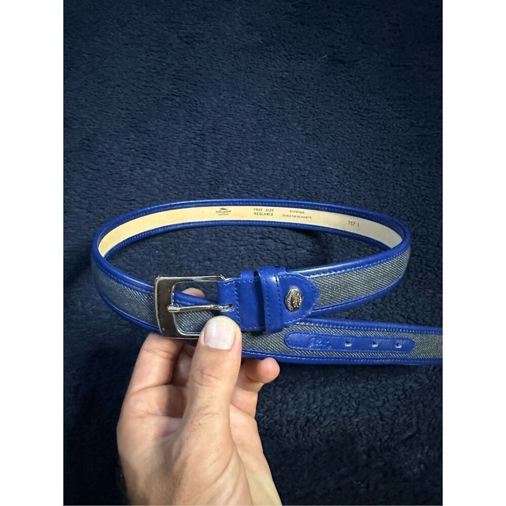 LongChamp Blue Belt Made In France 757 1 30 Inch waist
